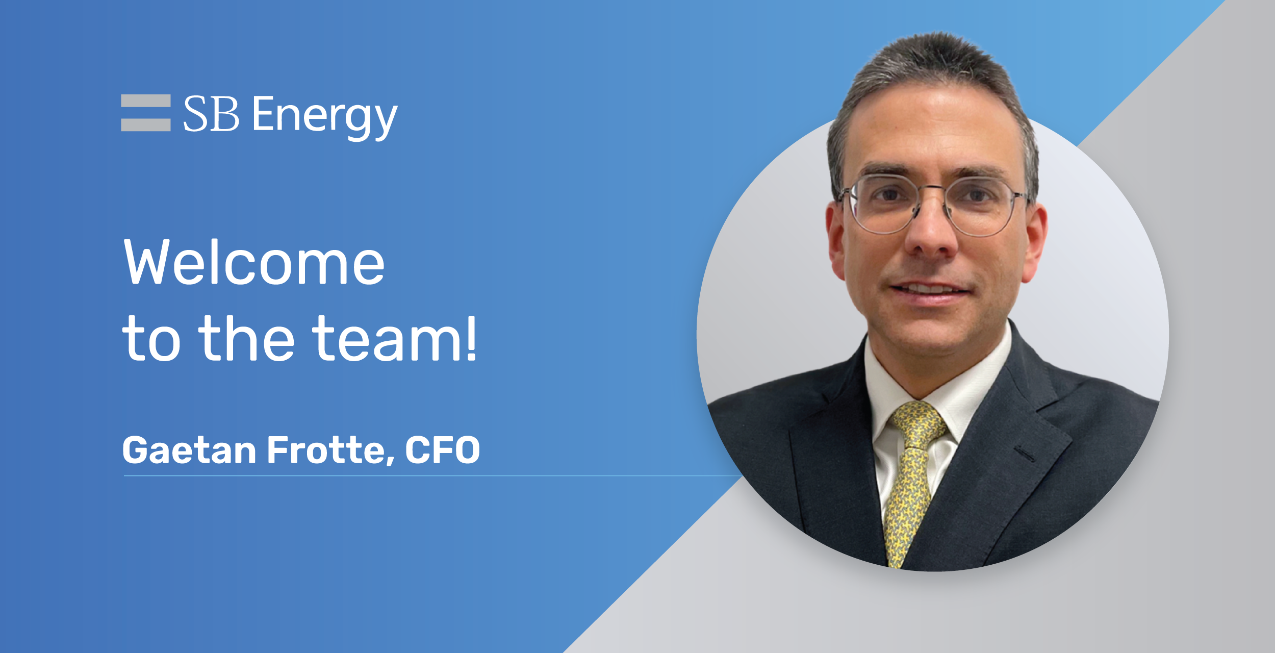 SB Energy Welcomes Gaetan Frotte as Chief Financial Officer